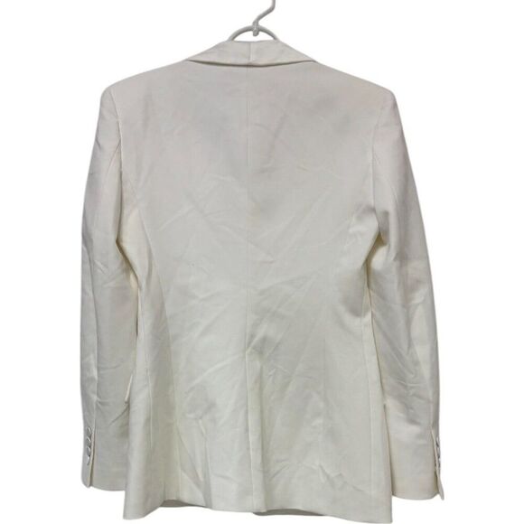 Zara Womens Tuxedo Blazer Suit Jacket Size M White Satin Lapel 7855/542 NWT - Picture 2 of 12